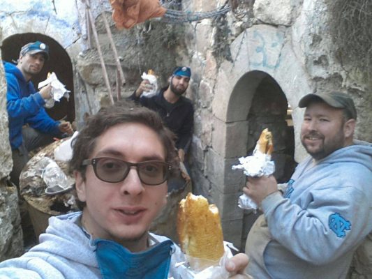 Possibly the first kosher meal and "grace after meals" with "zimun" in this place since 1929!