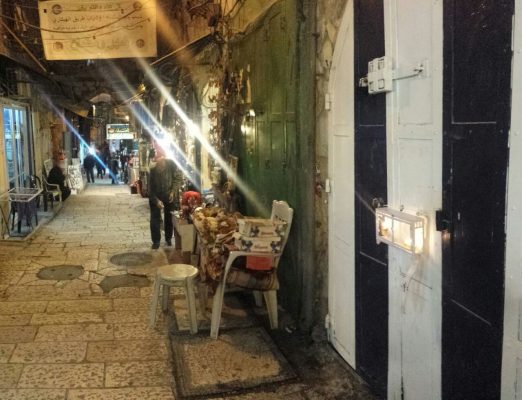 Lit a Menorah in the "arab shuk" in Jerusalem