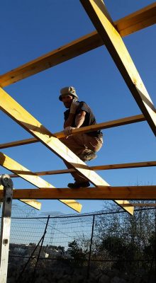 Getting the roof ready for the plastic cover